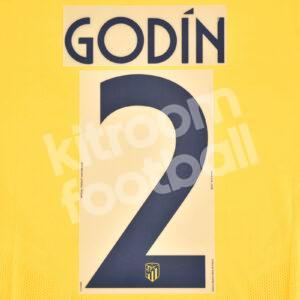 Original Player Isssue 2017-18 Atletico Madrid Away Name Set & Number #2 GODÍN CL - Image 1
