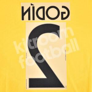 Original Player Isssue 2017-18 Atletico Madrid Away Name Set & Number #2 GODÍN CL - Image 3