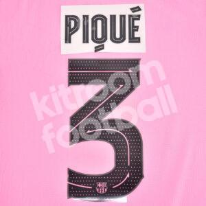 Original Player Issue 2020-21 Barcelona Third Name Number Set #3 PIQUÉ Champions League