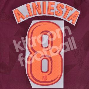 2017-18 Barcelona Third #8 A. INIESTA Name Number Set Repro