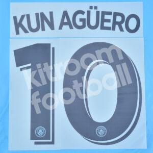 Original Player Issue 2016-17 Manchester City Home Name Number Set #10 KUN AGÜERO Cup - Image 1