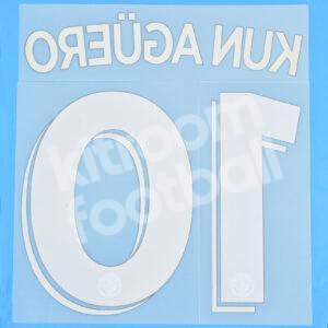 Original Player Issue 2016-17 Manchester City Home Name Number Set #10 KUN AGÜERO Cup - Image 3