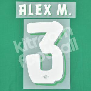 Original Player Issue 2016-17 Betis Away Name Number Set #3 ALEX Moreno