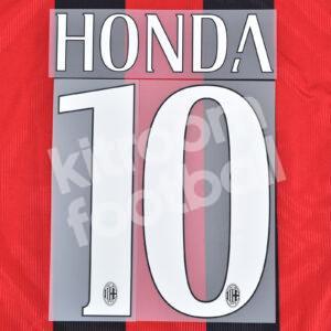 Original Player Issue 2015-16 AC Milan Home Name Number Set #10 HONDA - Image 1
