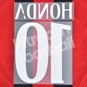 Original Player Issue 2015-16 AC Milan Home Name Number Set #10 HONDA - Image 3