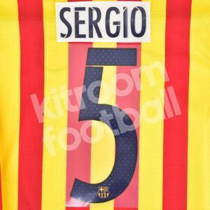Original Player Issue 2015-16 Barcelona Away Name Number Set #5 SERGIO Avery - Image 1