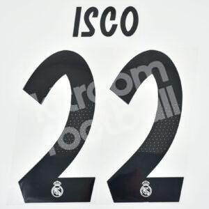 Original Player Issue 2018-19 Real Madrid Home Name Number Set #22 ISCO