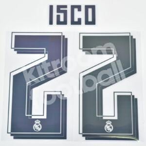 Original Player Issue 2015-16 Real Madrid Home Name Number Set #22 ISCO