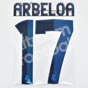 Original Player Issue 2012-13 Real Madrid Home Name Number Set #17 ARBELOA