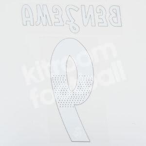Original Player Issue 2018-19 Real Madrid Home Name Number Set #9 BENZEMA - Image 3