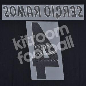 Original Player Issue 2018-19 Real Madrid Away Name Number Set #4 SERGIO RAMOS - Image 3