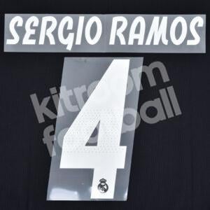 Original Player Issue 2018-19 Real Madrid Away Name Number Set #4 SERGIO RAMOS