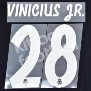 Original Player Issue 2018-19 Real Madrid Away Name Number Set #28 VINICIUS JR.