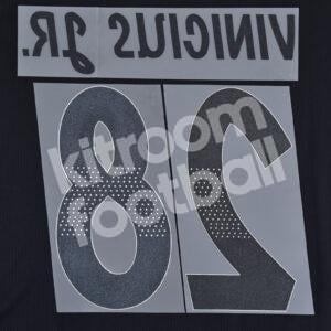 Original Player Issue 2018-19 Real Madrid Away Name Number Set #28 VINICIUS JR. - Image 3