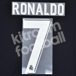 Original Player Issue 2017-18 Real Madrid Away Name Number Set #7 RONALDO