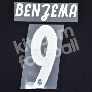 Original Player Issue 2018-19 Real Madrid Away Name Number Set #9 BENZEMA