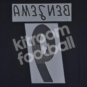 Original Player Issue 2018-19 Real Madrid Away Name Number Set #9 BENZEMA - Image 3