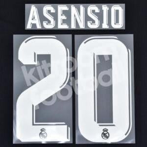 Original Player Issue 2017-18 Real Madrid Away Name Number Set #20 ASENSIO