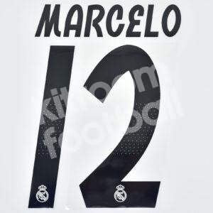2018-19 Real Madrid Home Name Number Set #12 MARCELO Repro