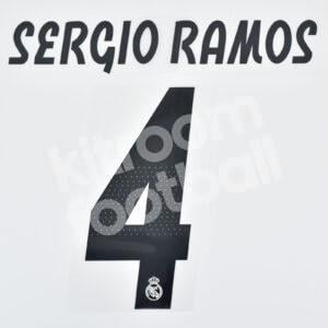 Original Player Issue 2018-19 Real Madrid Home Name Number Set #4 SERGIO RAMOS