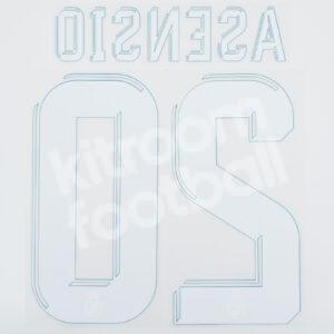 Original Player Issue 2017-18 Real Madrid Home Name Number Set #20 ASENSIO - Image 3