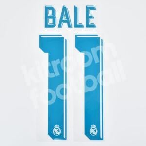 Original Player Issue 2017-18 Real Madrid Home Name Number Set #11 BALE