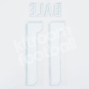 Original Player Issue 2017-18 Real Madrid Home Name Number Set #11 BALE - Image 3
