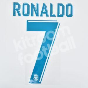 Original Player Issue 2017-18 Real Madrid Home Name Number Set #7 RONALDO