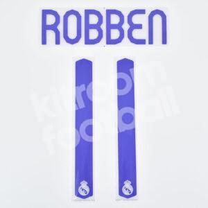 Original Player Issue 2008-09 Real Madrid Home Name Number Set #11 ROBBEN