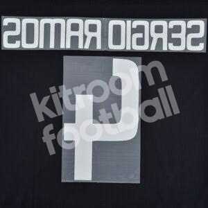Original Player Issue 2008-09 Real Madrid Away Name Number Set #4 SERGIO RAMOS - Image 3