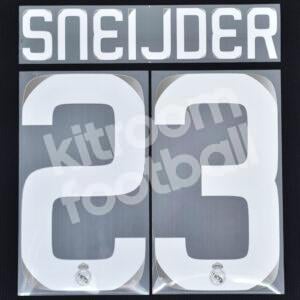 Original Player Issue 2008-09 Real Madrid Away Name Number Set #23 SNEIJDER