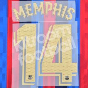 2022-23 Barcelona Home Name Number Set #14 MEMPHIS La Liga Repro