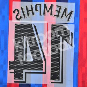 2022-23 Barcelona Home Name Number Set #14 MEMPHIS La Liga Repro - Image 3