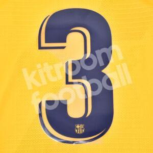 Official 2019-20 Barcelona Away Number #3 La Liga Stadium Avery