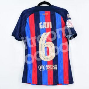 2022-23 Barcelona Home Shirt #6 GAVI Copa Del Rey Match Un Worn Issue