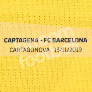 2019-20 Fc Barcelona Away MDT Match Details Patch Friendly Game vs Cartagena Repro