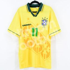 FIFA World Cup 1994 Brazil Home Shirt #11 ROMARIO Player Issue (M) Good - Image 3