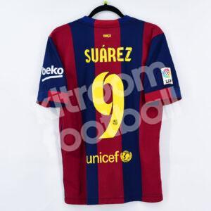Official 2014-15 Barcelona Home Shirt #9 SUAREZ (S) Good Gracies Xavi - Image 1