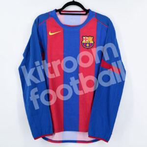 Original Player Issue 2004-05 Barcelona Home Shirt Size M Long Sleeves (Good)