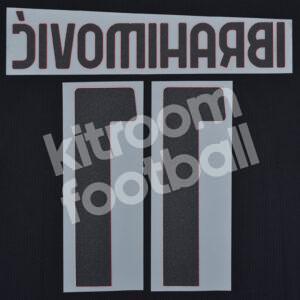 AC Milan 2020-23 Home Name Number Set #11 IBRAHIMOVIC Repro - Image 3