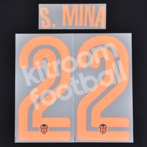Original Player Issue 2016-17 Valencia CF Away Name Set #22 Santi MINA (Sipesa)