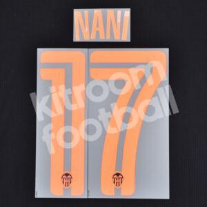 Original Player Issue 2016-17 Valencia CF Away Name Set #17 NANI (Sipesa)