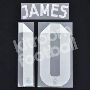 Original Player Issue 2014-15 Real Madrid Away Name Number Set #10 JAMES