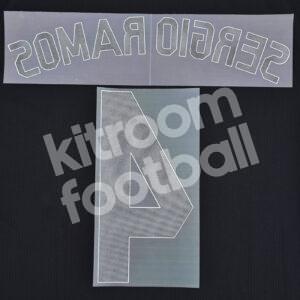 Original Player Issue 2014-15 Real Madrid Away Name Number Set #4 SERGIO RAMOS - Image 3