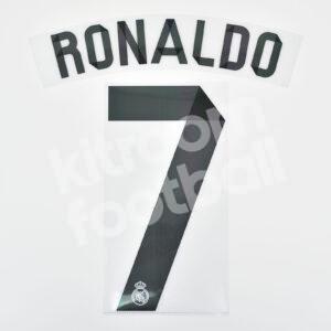 Original Player Issue 2014-15 Real Madrid Home Name Number Set #7 RONALDO Sporting ID