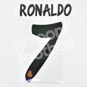 Original 2013-14 Real Madrid Player Issue Home Name Number Set #7 RONALDO