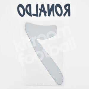 Original 2013-14 Real Madrid Player Issue Home Name Number Set #7 RONALDO - Image 3