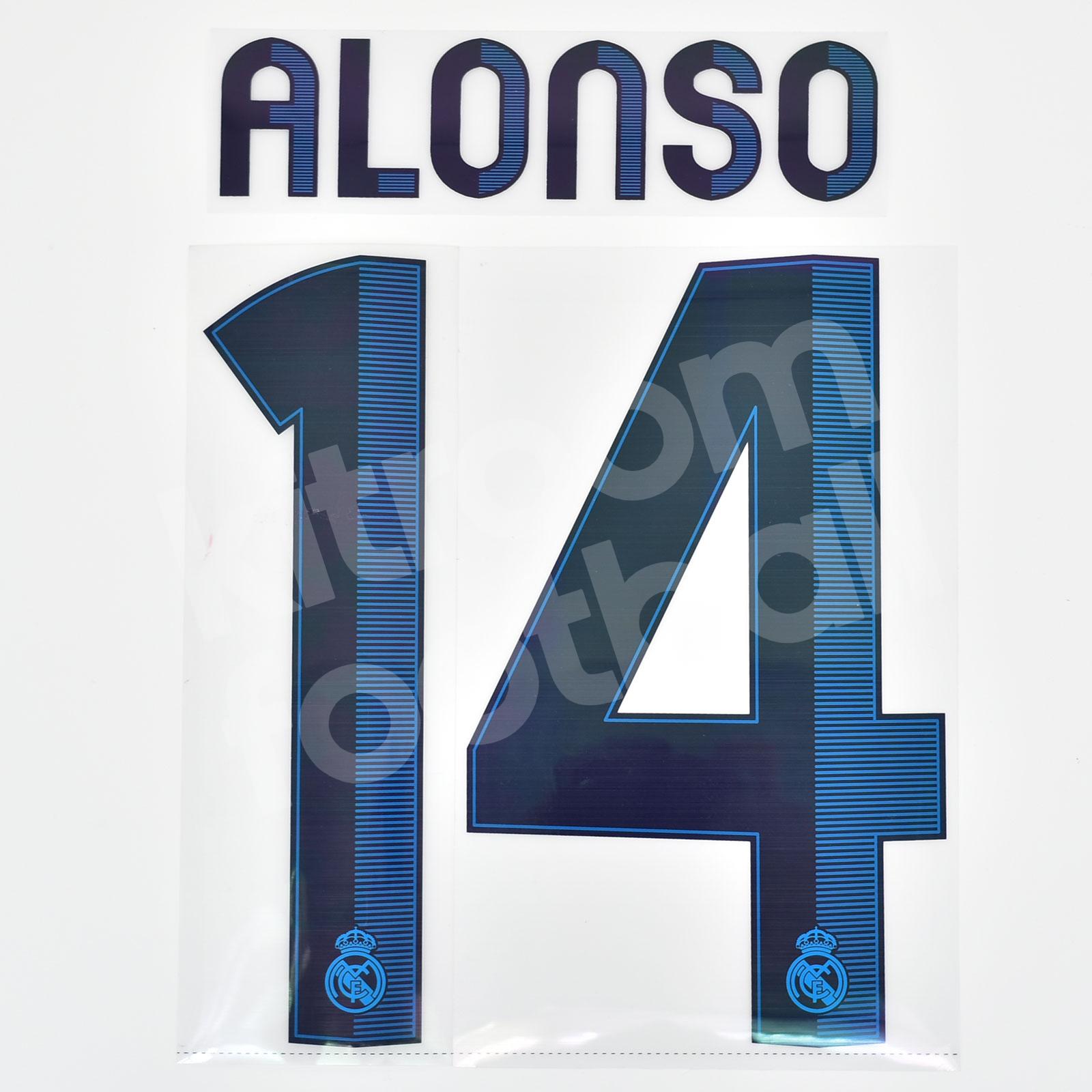 12-13 Real Madrid #14 Alonso インポートL Original Player Issue 2012-13 Real Madrid Home Name Number Set #14