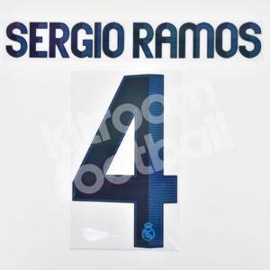 Original Player Issue 2012-13 Real Madrid Home Name Number Set #4 SERGIO RAMOS