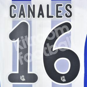 Original Player Issue 2015-16 Real Sociedad Home Name Set #16 CANALES